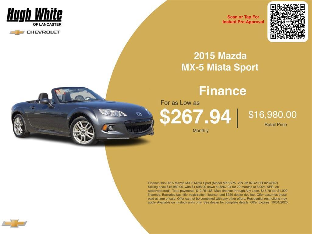 used 2015 Mazda MX-5 Miata car, priced at $15,980