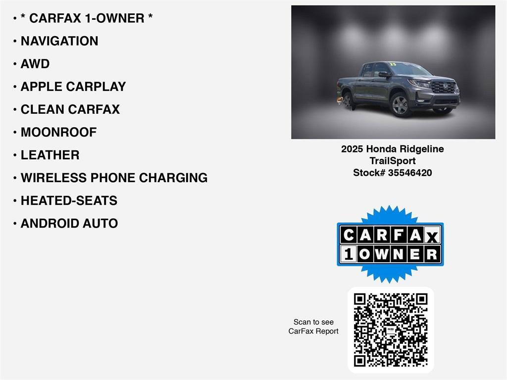 used 2025 Honda Ridgeline car, priced at $37,980