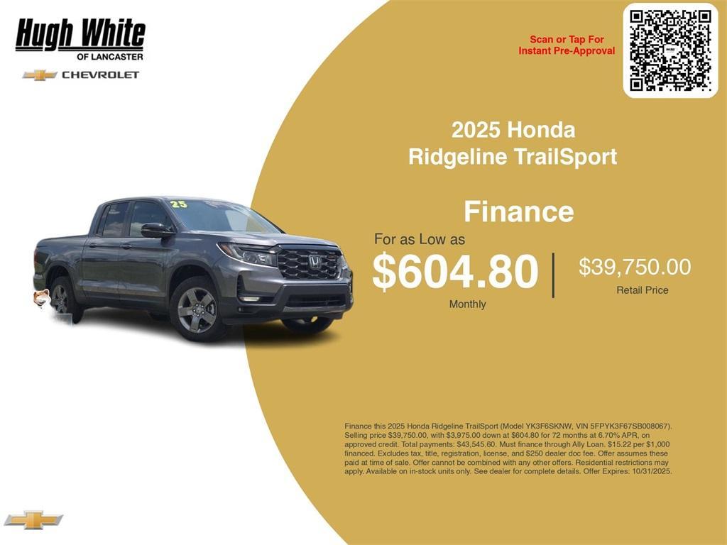 used 2025 Honda Ridgeline car, priced at $37,980
