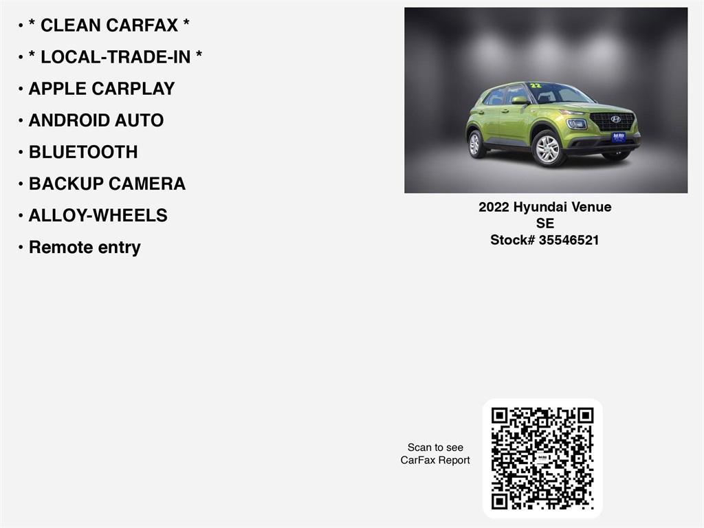 used 2022 Hyundai Venue car, priced at $14,980