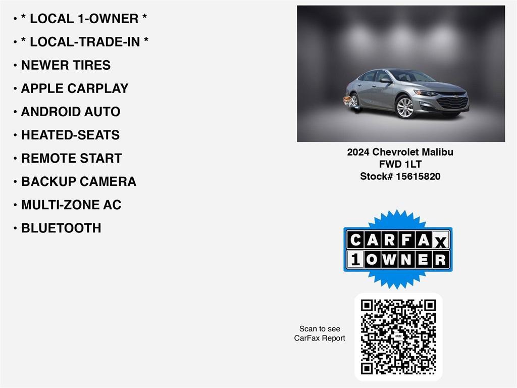 used 2024 Chevrolet Malibu car, priced at $19,891
