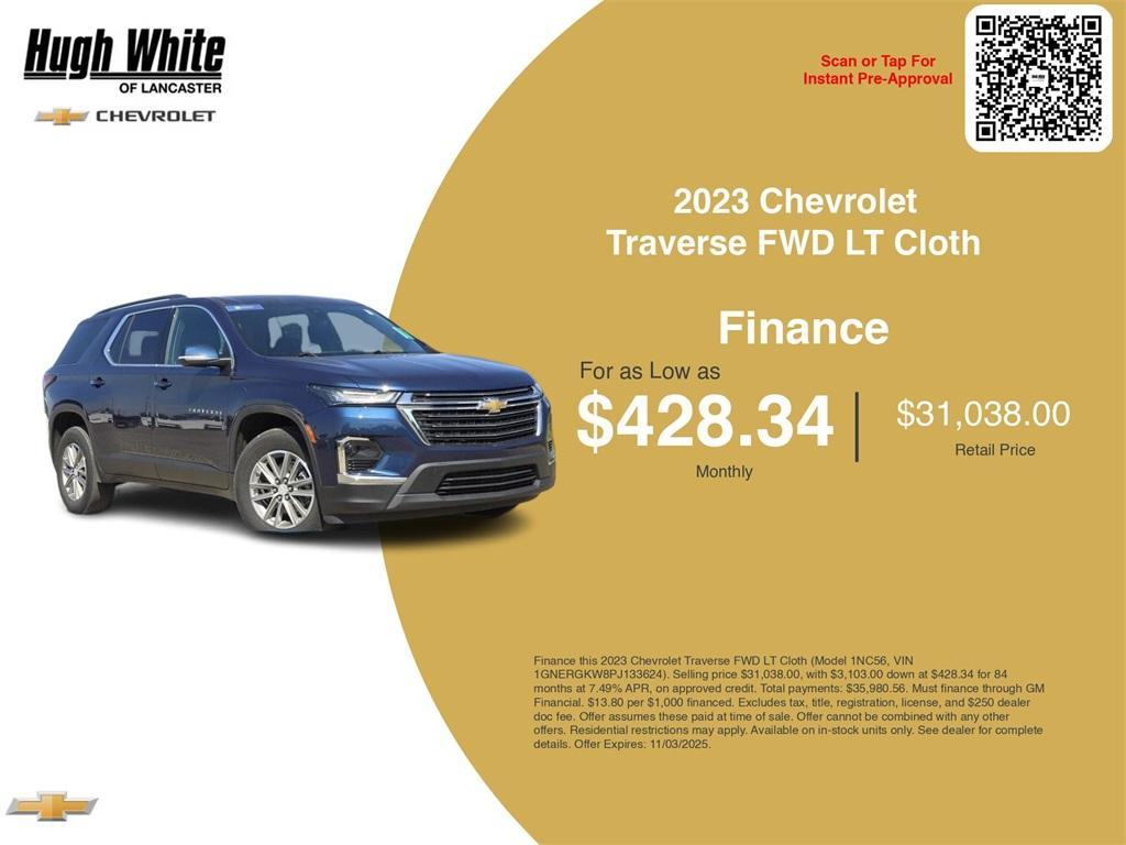 used 2023 Chevrolet Traverse car, priced at $31,038