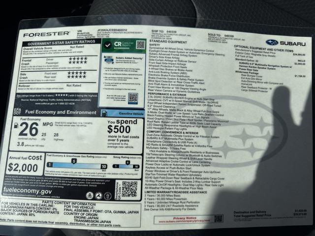 new 2025 Subaru Forester car, priced at $39,573