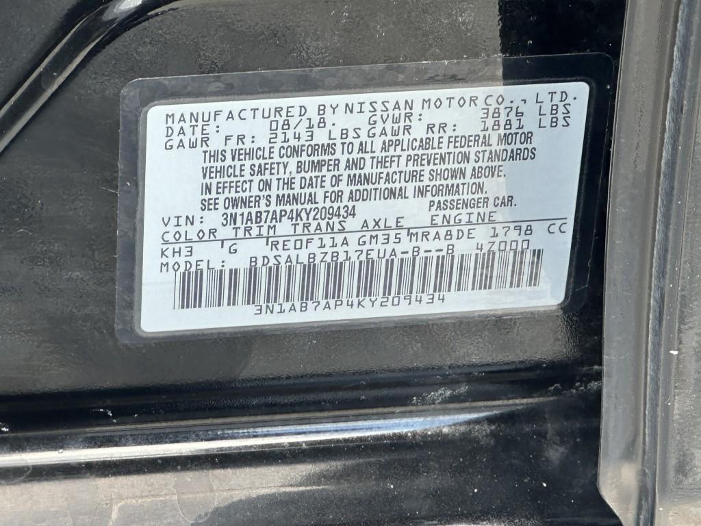 used 2019 Nissan Sentra car, priced at $6,900