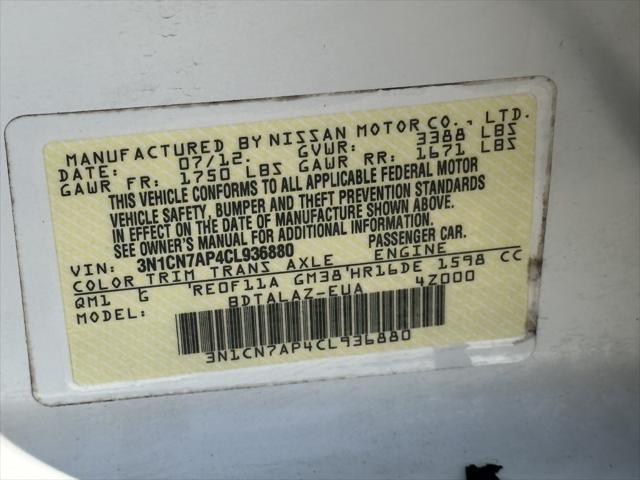 used 2012 Nissan Versa car, priced at $4,900
