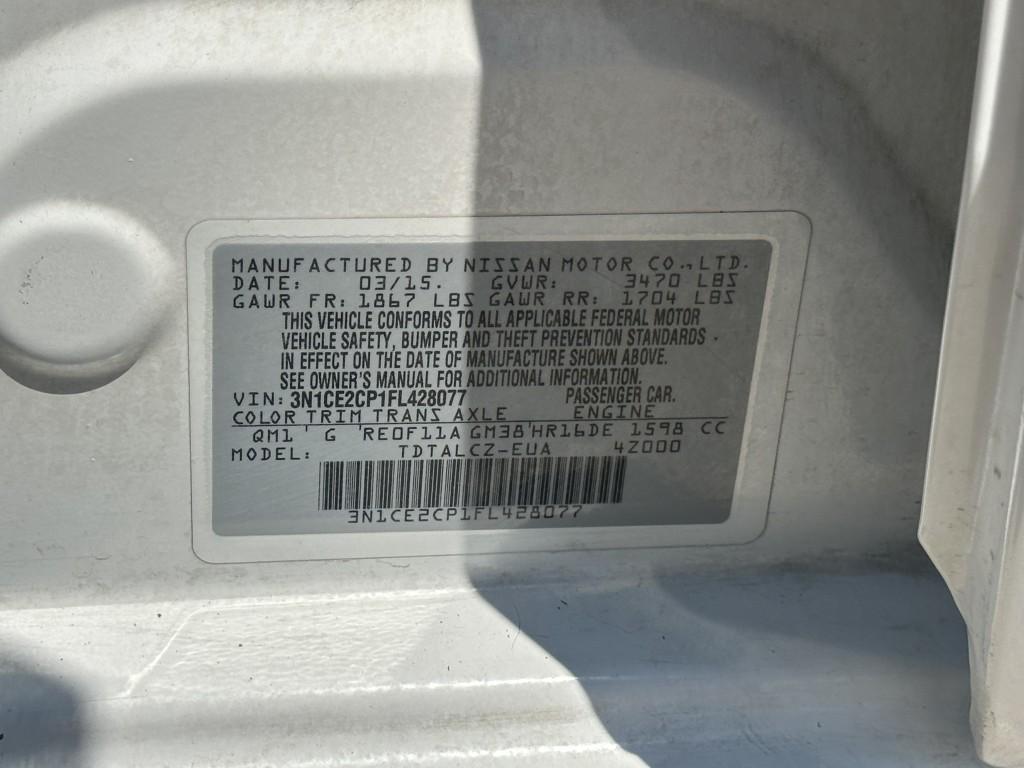 used 2015 Nissan Versa Note car, priced at $5,900