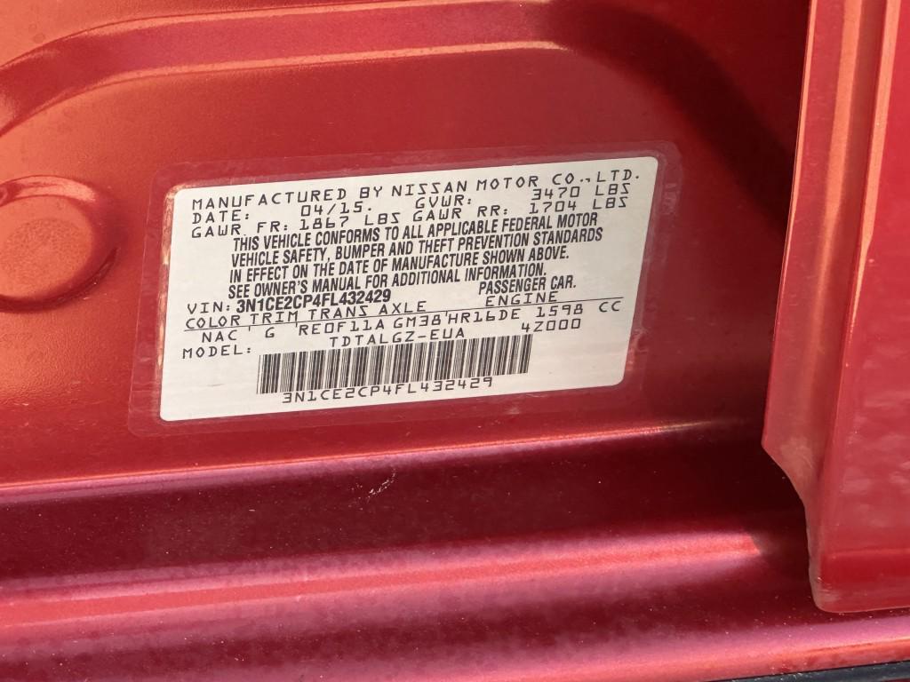 used 2015 Nissan Versa Note car, priced at $6,900