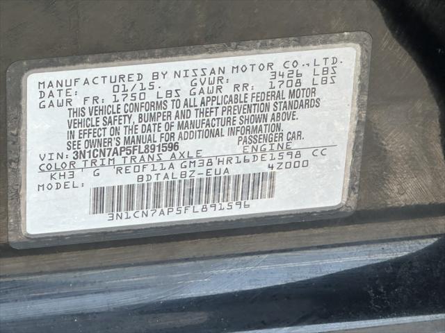 used 2015 Nissan Versa car, priced at $5,400