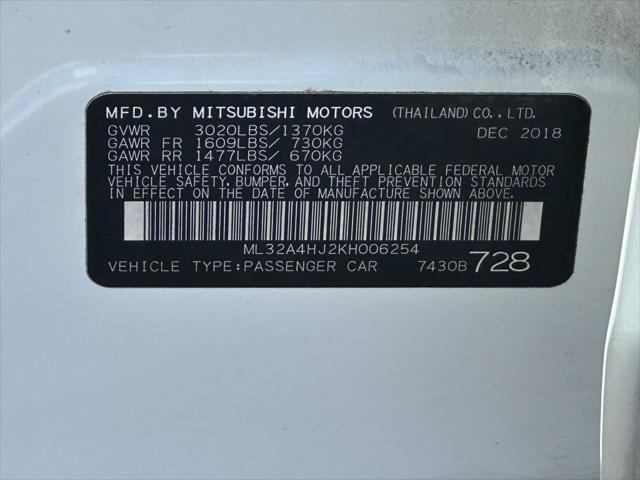 used 2019 Mitsubishi Mirage car, priced at $6,900