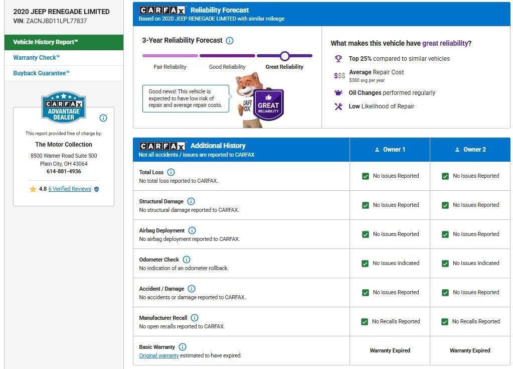 used 2020 Jeep Renegade car, priced at $16,980