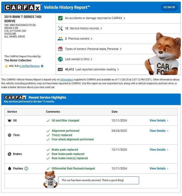 used 2019 BMW 740 car, priced at $31,980