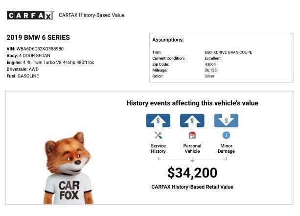 used 2019 BMW 650 Gran Coupe car, priced at $32,980