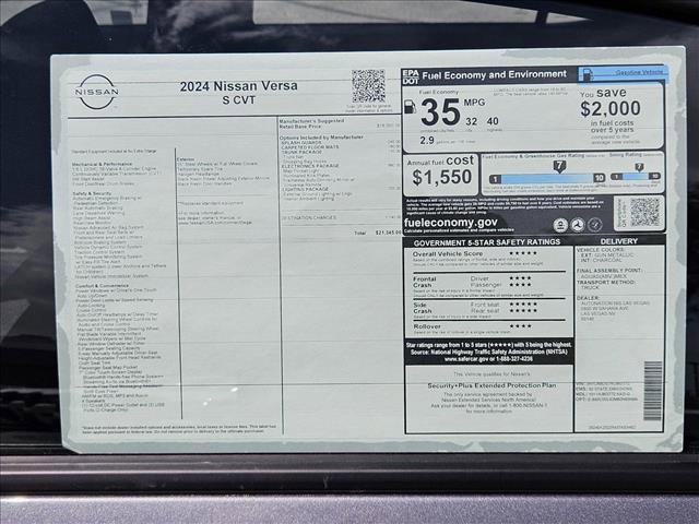 new 2024 Nissan Versa car, priced at $19,874