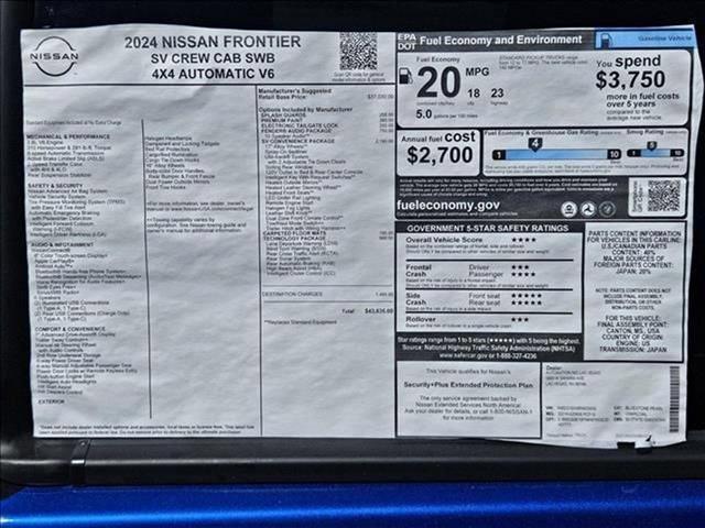 new 2024 Nissan Frontier car, priced at $38,347