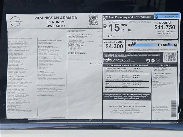 new 2024 Nissan Armada car, priced at $68,516