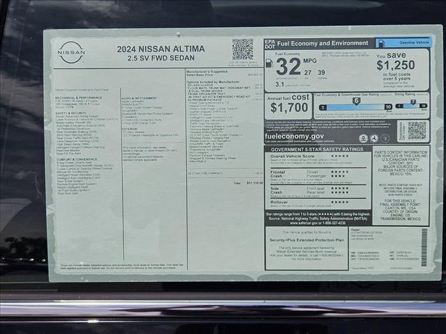 new 2024 Nissan Altima car, priced at $27,975