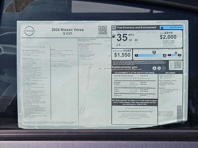 new 2024 Nissan Versa car, priced at $19,849