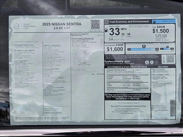 new 2025 Nissan Sentra car, priced at $27,519