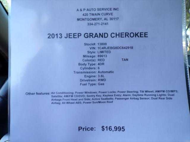 used 2013 Jeep Grand Cherokee car, priced at $16,995