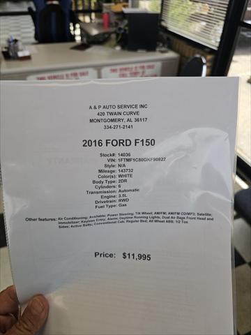 used 2016 Ford F-150 car, priced at $11,995