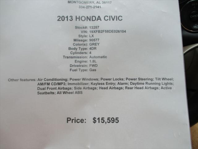 used 2013 Honda Civic car, priced at $13,995