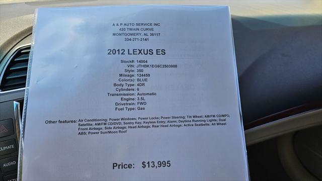 used 2012 Lexus ES 350 car, priced at $13,995