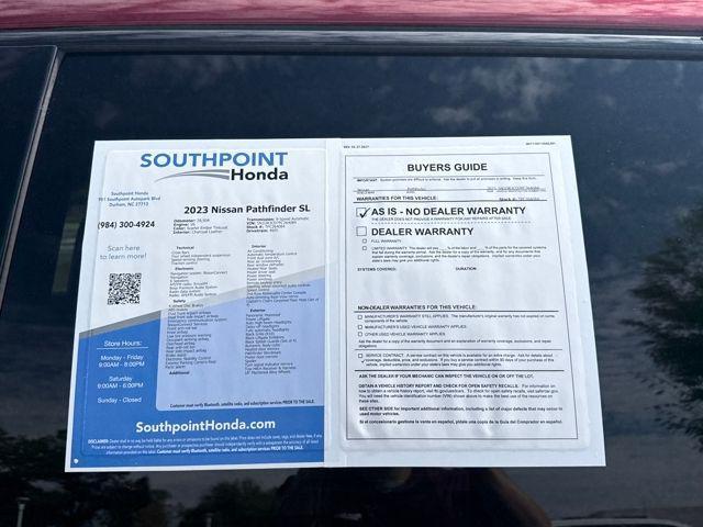 used 2023 Nissan Pathfinder car, priced at $29,531