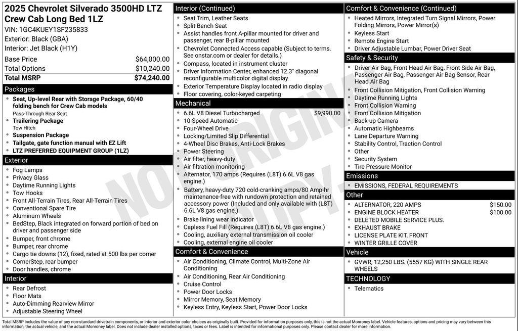 new 2025 Chevrolet Silverado 3500 car, priced at $72,313
