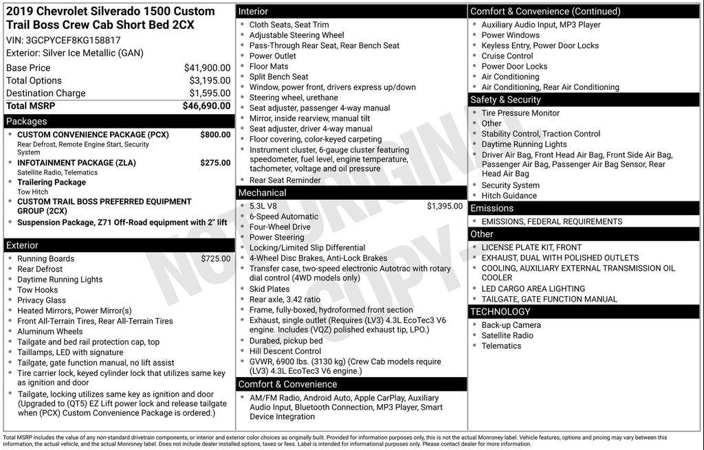 used 2019 Chevrolet Silverado 1500 car, priced at $31,593