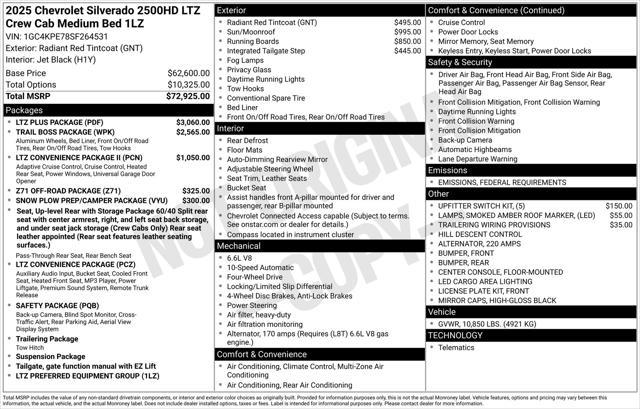 new 2025 Chevrolet Silverado 2500 car, priced at $69,451