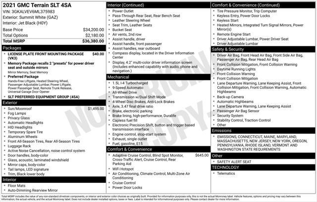 used 2021 GMC Terrain car, priced at $22,640