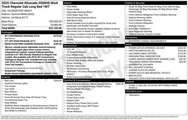 new 2025 Chevrolet Silverado 3500 car, priced at $48,446
