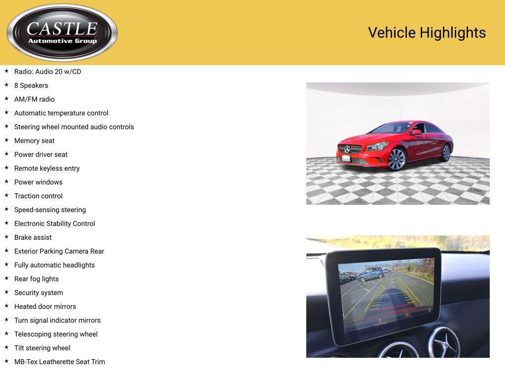 used 2017 Mercedes-Benz CLA 250 car, priced at $16,968