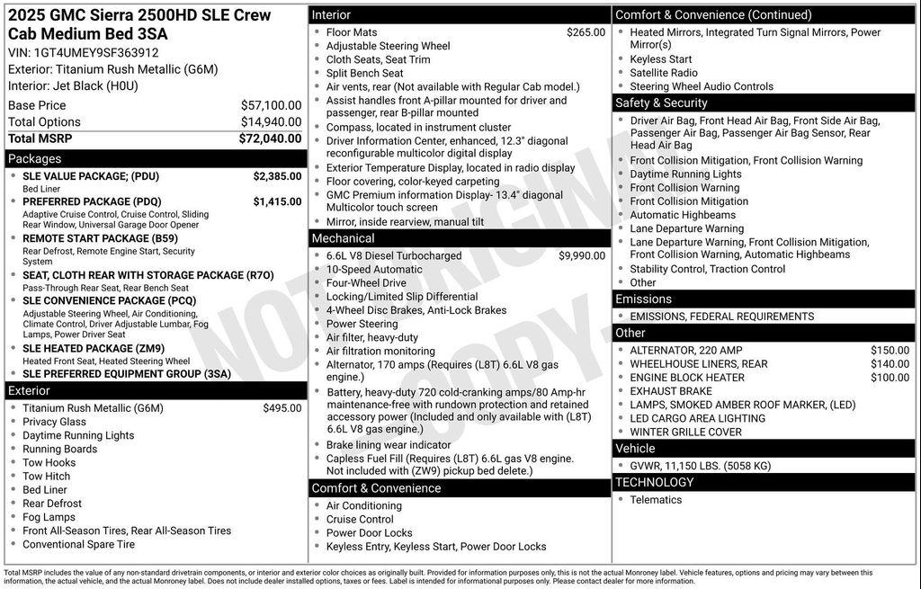 new 2025 GMC Sierra 2500 car, priced at $66,986