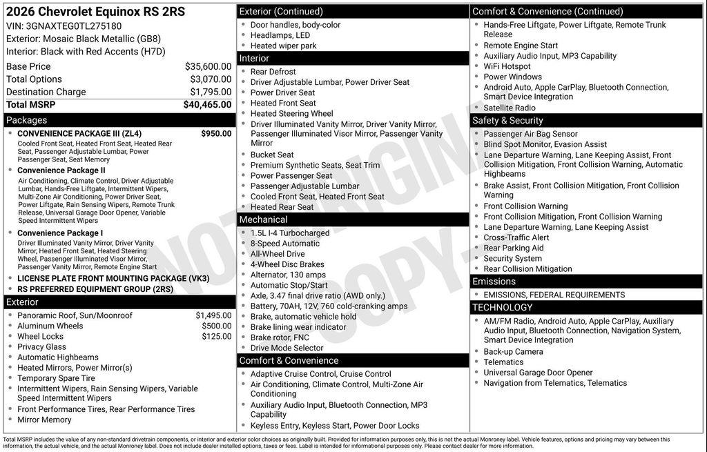 new 2026 Chevrolet Equinox car, priced at $37,227