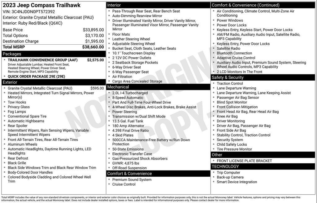 used 2023 Jeep Compass car, priced at $23,999