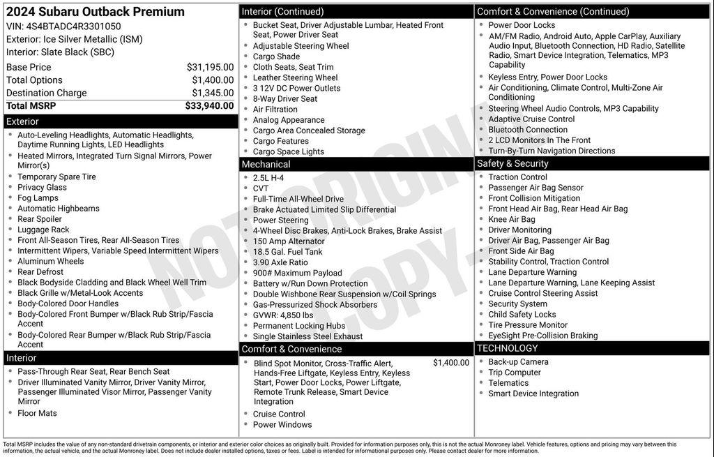 used 2024 Subaru Outback car, priced at $27,977