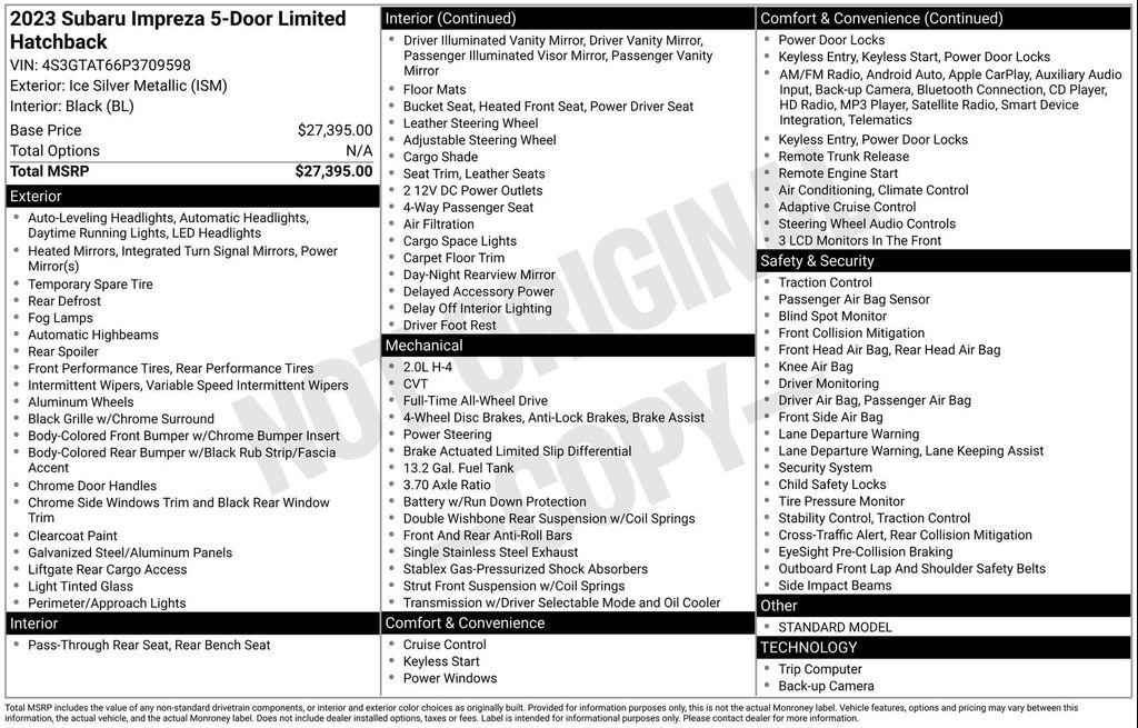 used 2023 Subaru Impreza car, priced at $25,671