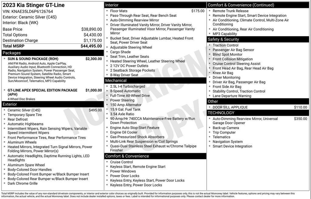 used 2023 Kia Stinger car, priced at $30,997