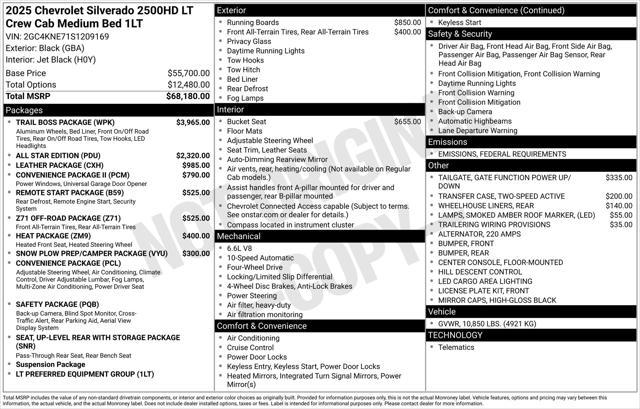 new 2025 Chevrolet Silverado 2500 car, priced at $62,155