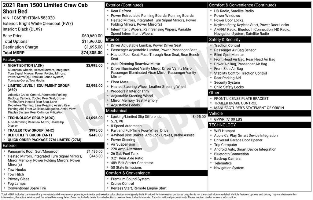 used 2021 Ram 1500 car, priced at $37,898