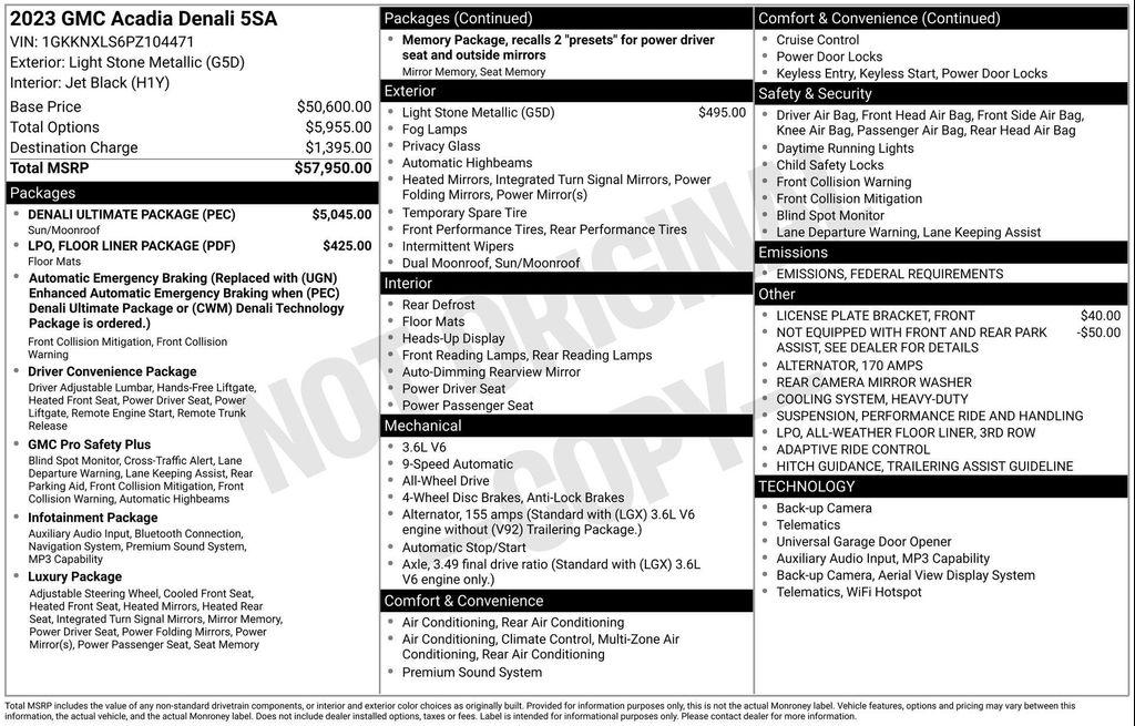 used 2023 GMC Acadia car, priced at $35,442