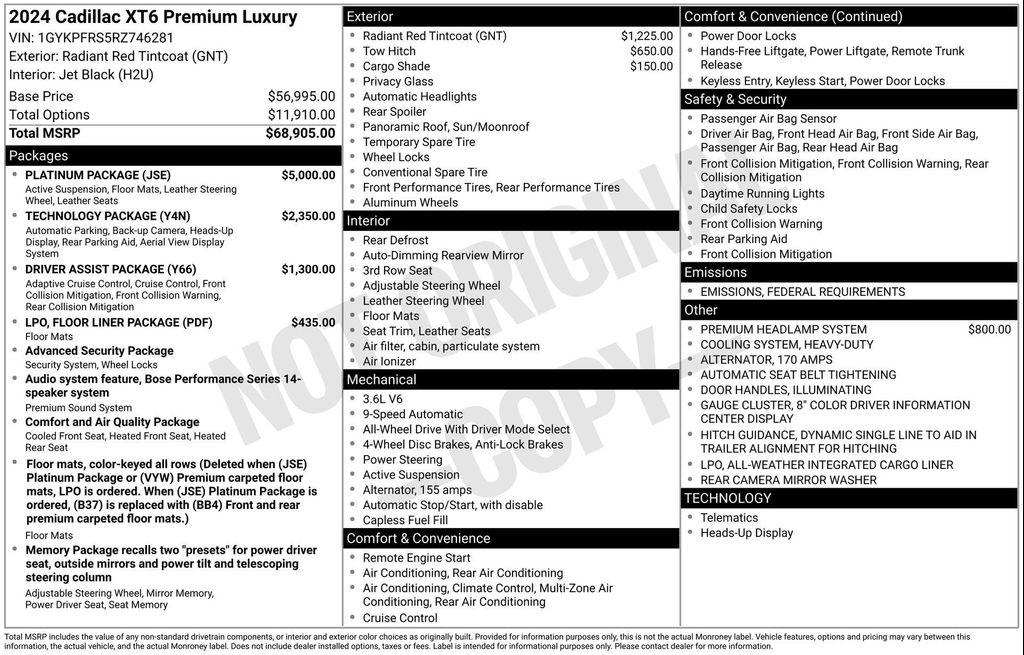 used 2024 Cadillac XT6 car, priced at $47,002