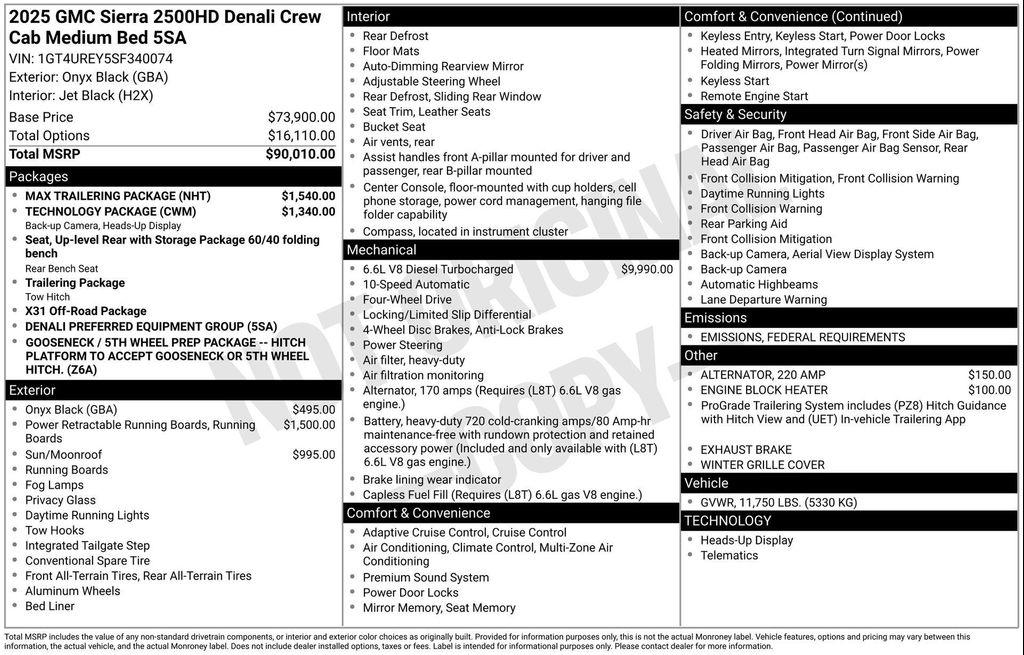 new 2025 GMC Sierra 2500 car, priced at $83,173