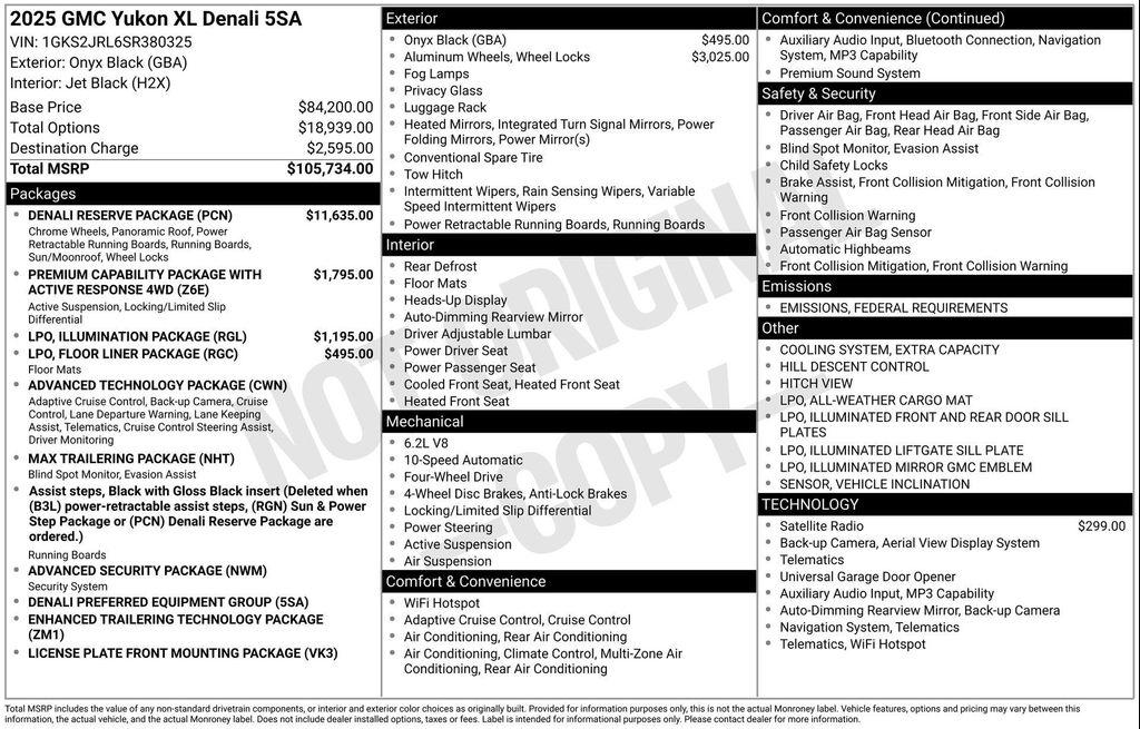 new 2025 GMC Yukon XL car, priced at $98,354