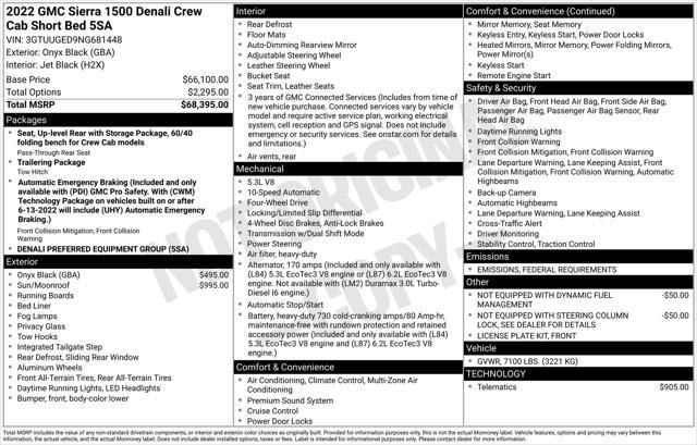 used 2022 GMC Sierra 1500 car, priced at $51,316
