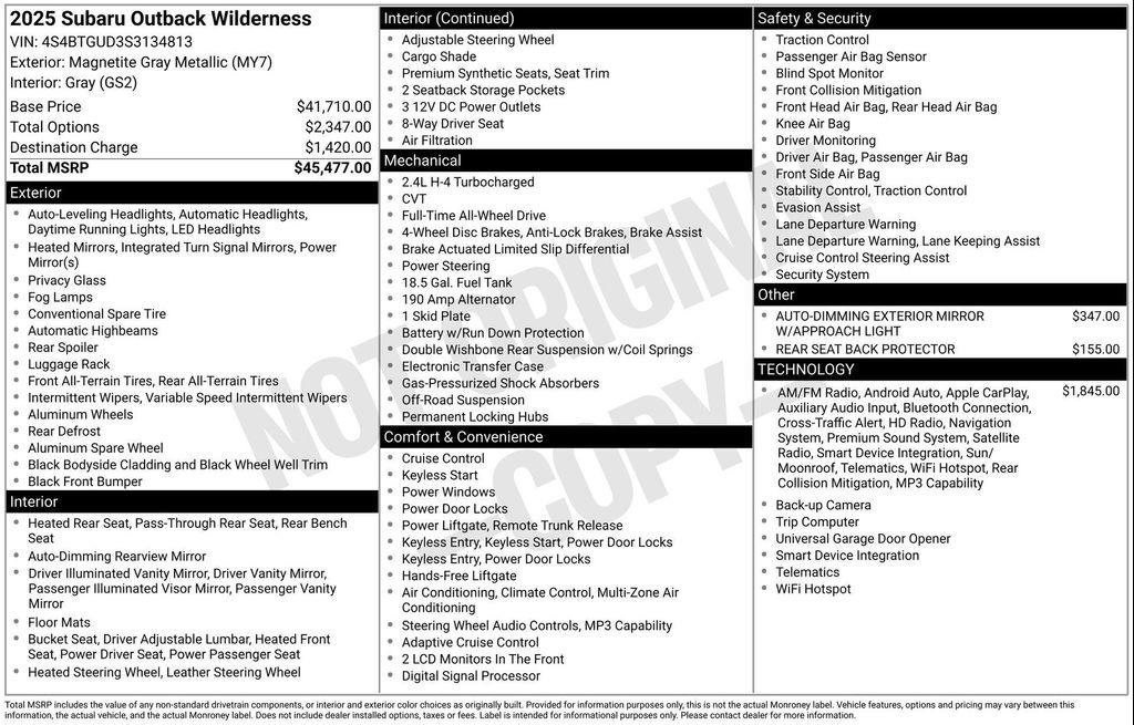used 2025 Subaru Outback car, priced at $37,977
