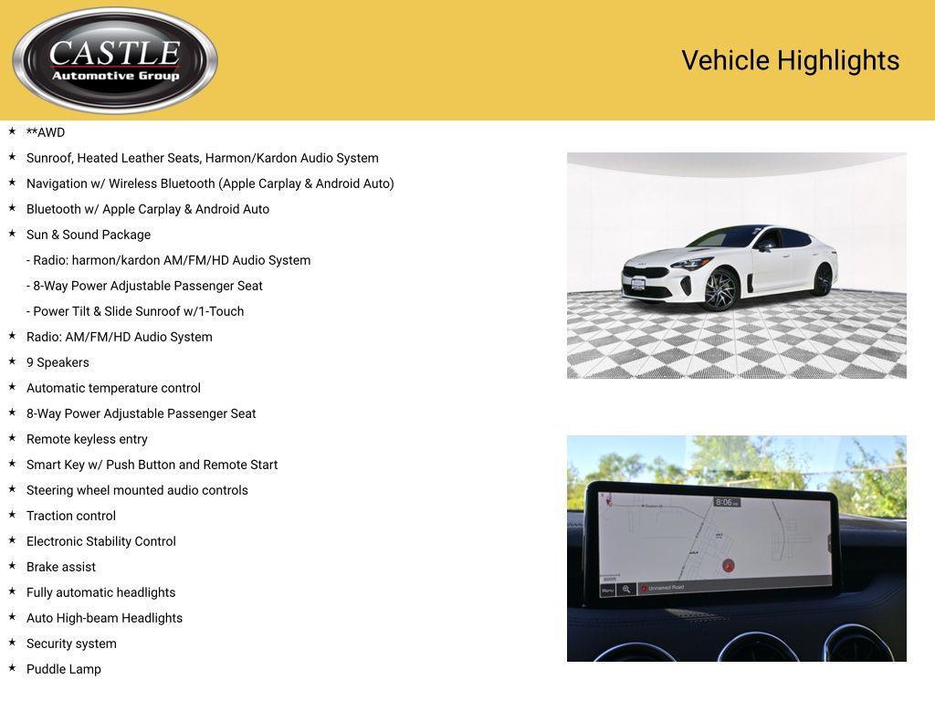 used 2022 Kia Stinger car, priced at $27,997