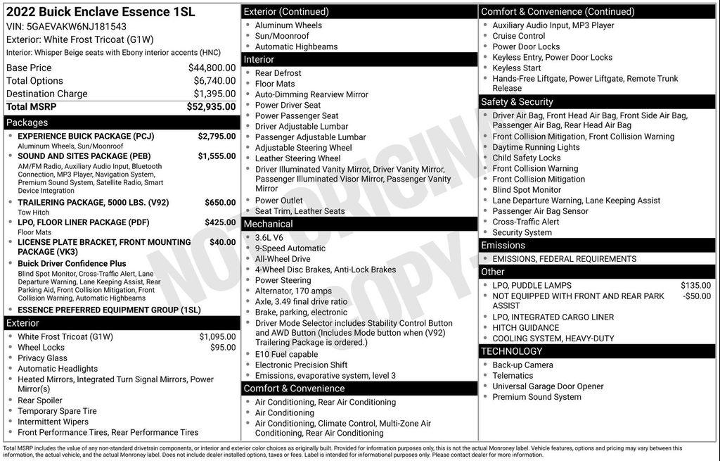 used 2022 Buick Enclave car, priced at $33,999