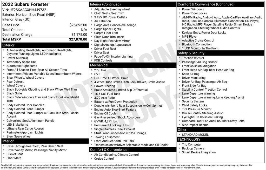 used 2022 Subaru Forester car, priced at $22,977